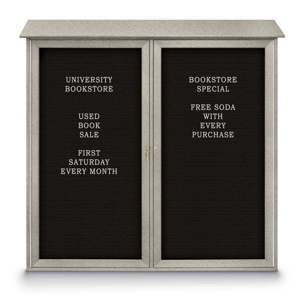 Indoor Enclosed Combo Board, 48"x36", Satin Frame/Blue & Buff